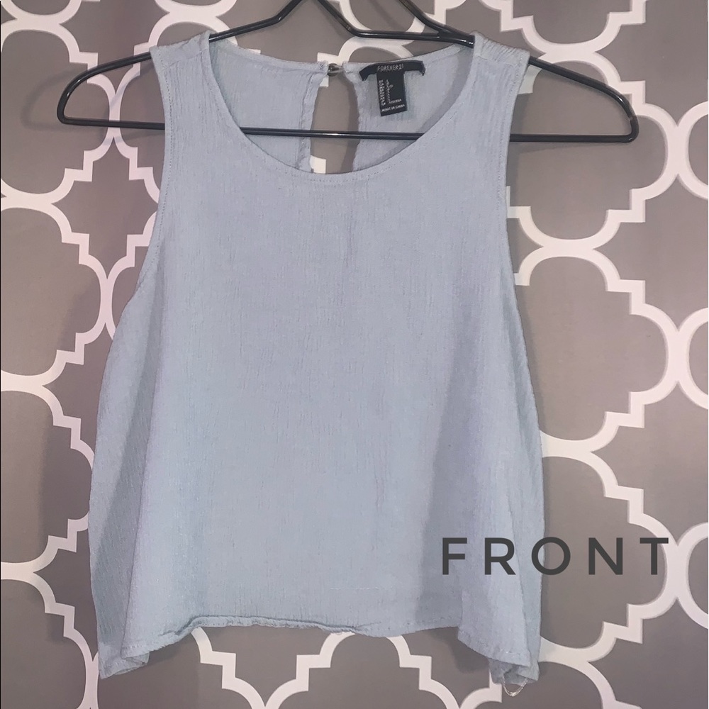 Light blue top